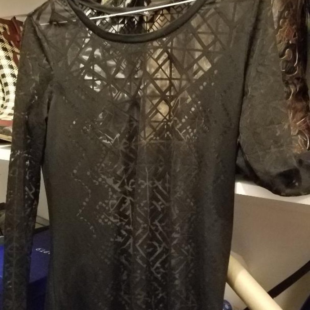 black sheer designer top